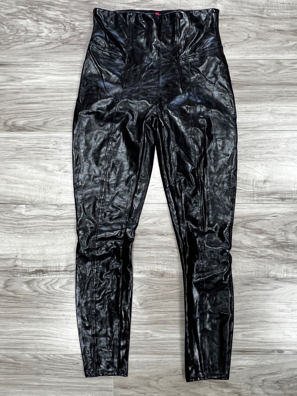 Spanx Faux Patent Leather Leggings Black Size M